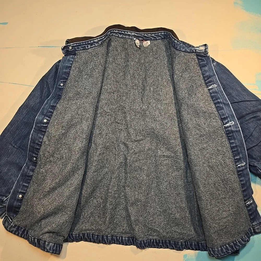 VTG 90s Bob Barker XXL Denim Blanket Lined Prison Chore Coat Brown Corduroy Jail - Picture 6 of 10